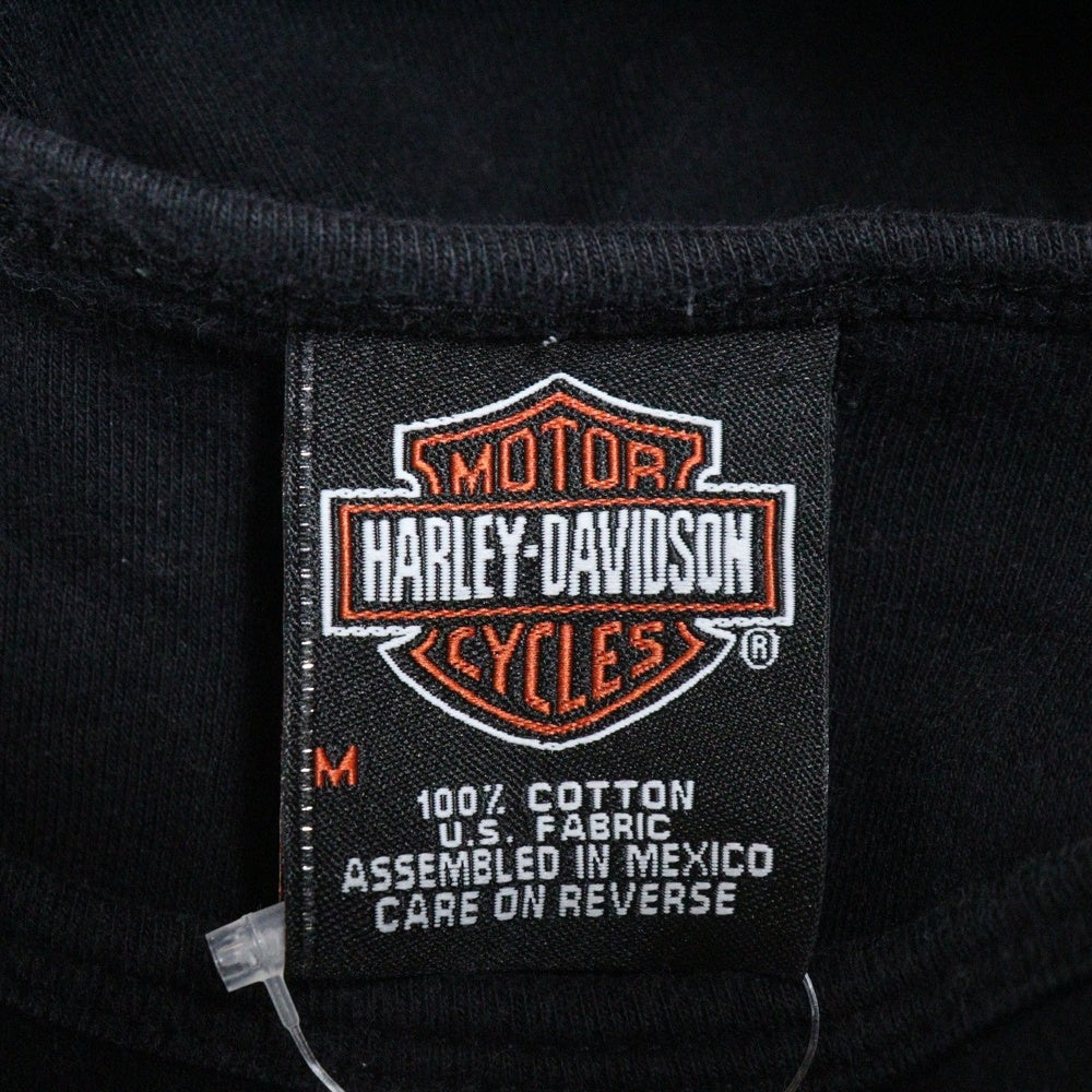 HARLEY DAVIDSON(ハーレーダビッドソン) 00S スパンコールロゴ コットン 半袖Tシャツ カットソー ブラック レディース