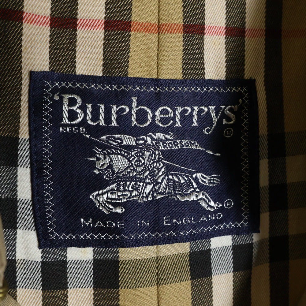 BURBERRYS(バーバリーズ) 70-90S VINTAGE ヴィンテージ イングランド製 裏ノバチェック コットンギャバ トレンチコート ブラウン