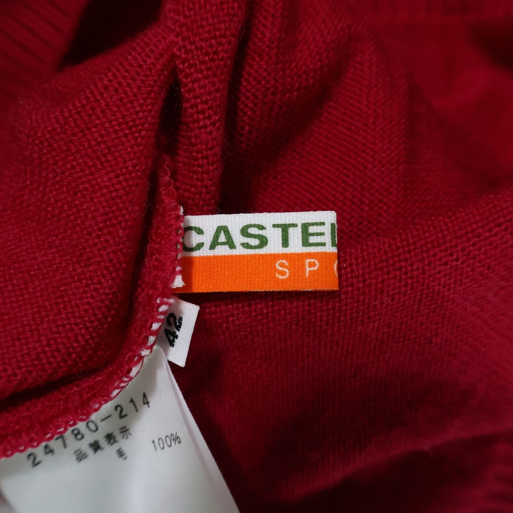CASTELBAJAC(カステルバジャック) ビーズロゴ ニットセーター レッド レディース
