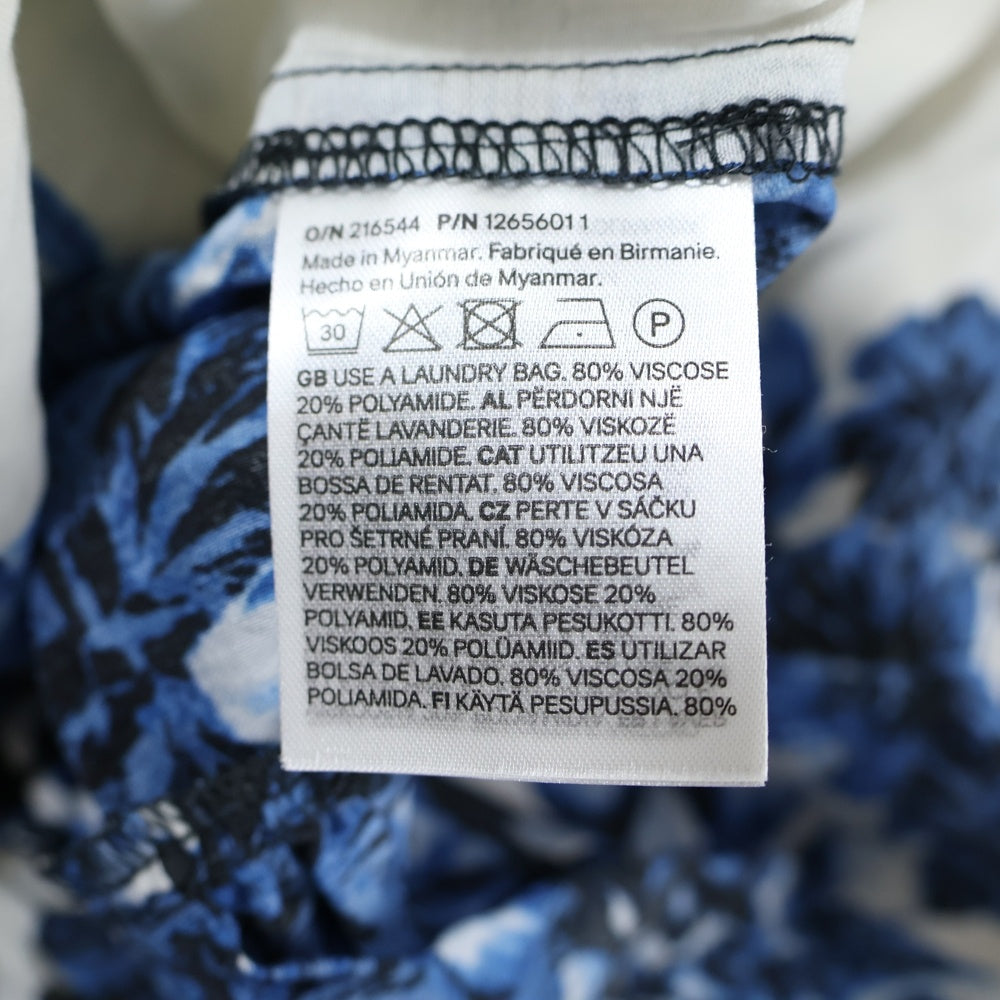 H&M(エイチアンドエム) ボタニカル総柄プリント ワンピース ブルー/ホワイト レディース