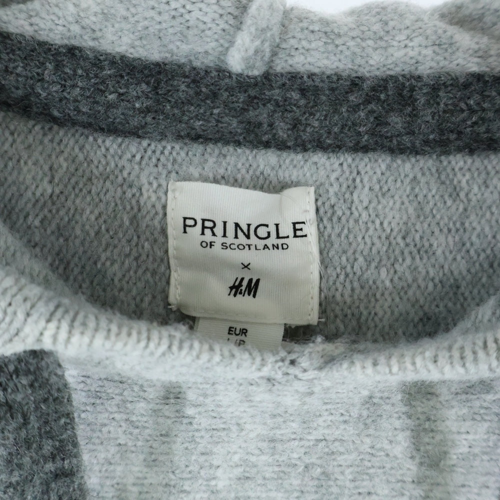 H&M(エイチアンドエム) PRINGLE OF SCOTLAND ウールニット プルオーバーパーカー グレー