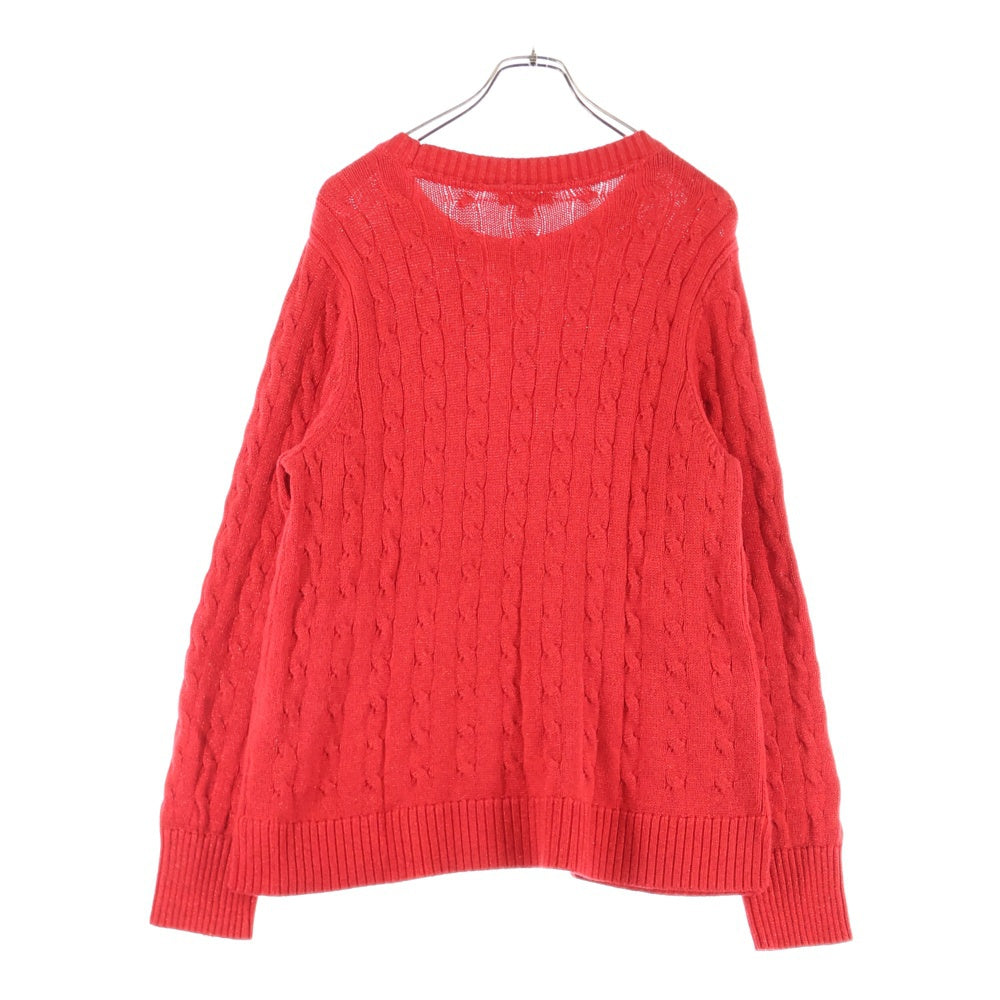 TOMMY HILFIGER(トミーヒルフィガー) ロゴ刺繍 クルーネック ニットセーター レッド 76J2106