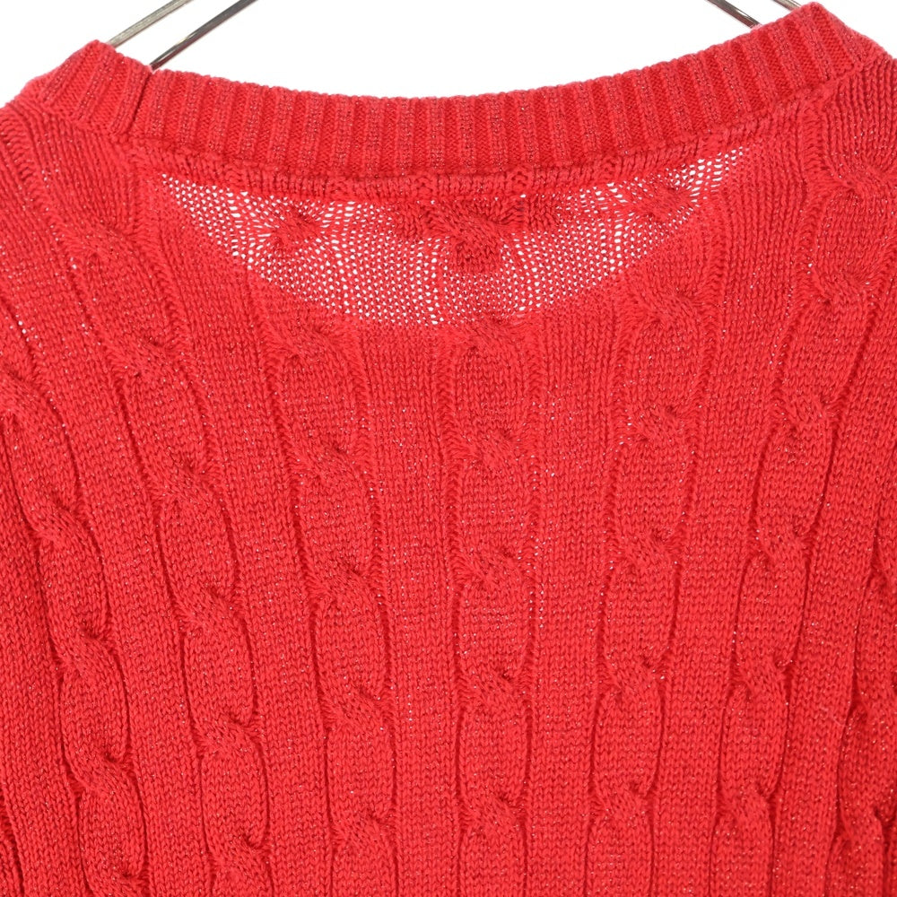 TOMMY HILFIGER(トミーヒルフィガー) ロゴ刺繍 クルーネック ニットセーター レッド 76J2106