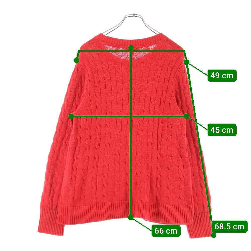 TOMMY HILFIGER(トミーヒルフィガー) ロゴ刺繍 クルーネック ニットセーター レッド 76J2106