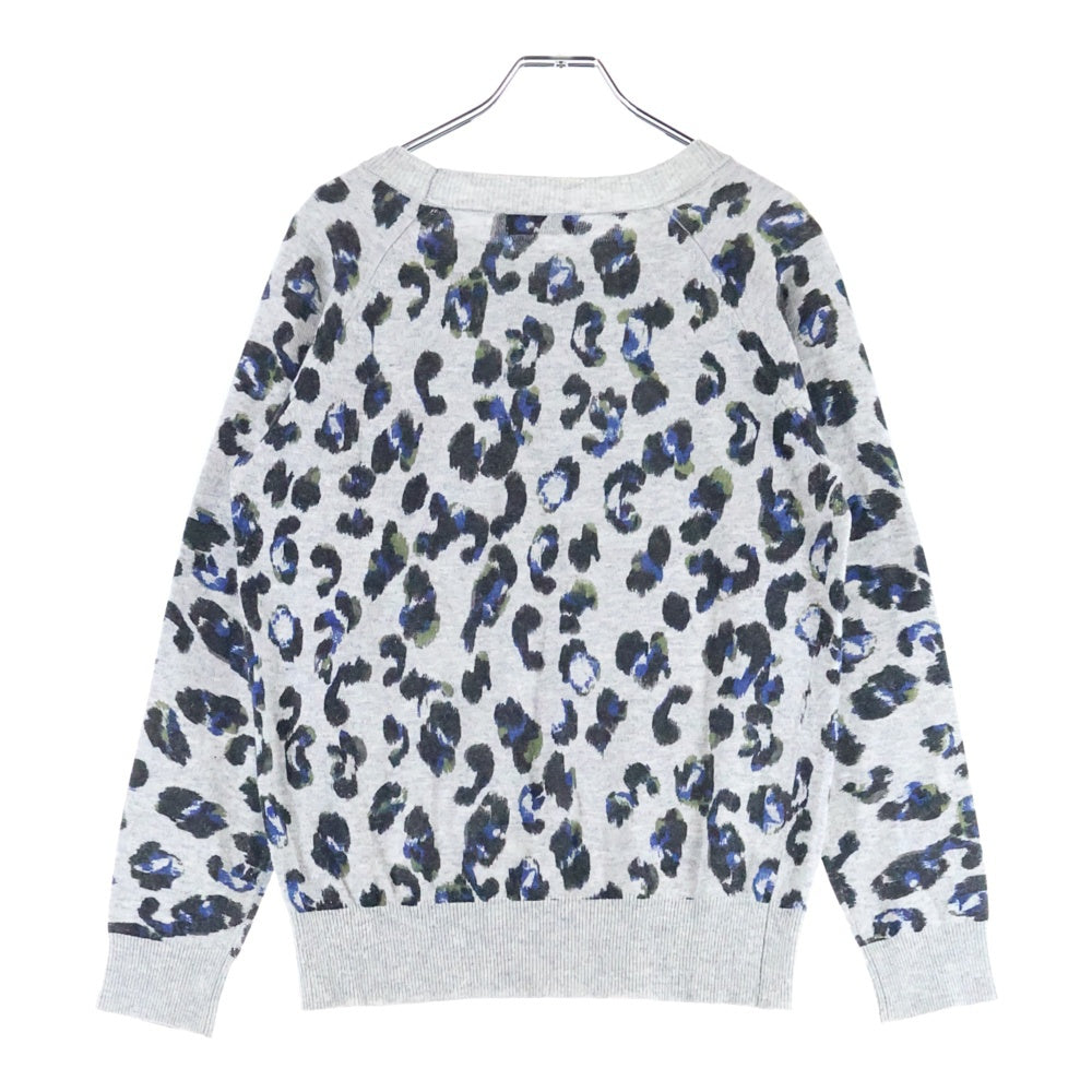 MILAN(ミラン) 38173-20519 ボタニカルモチーフ クルーネック ニットセーター グレー レディース