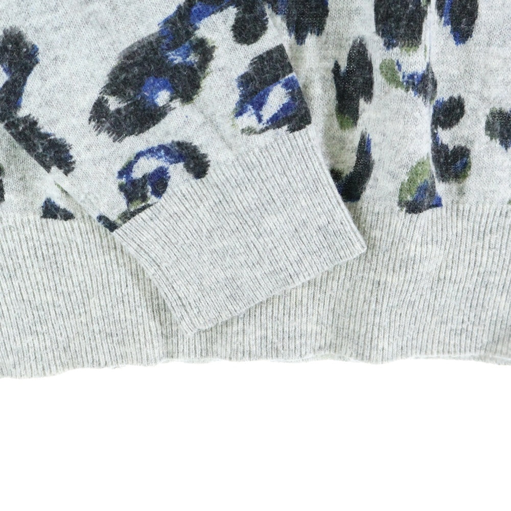 MILAN(ミラン) 38173-20519 ボタニカルモチーフ クルーネック ニットセーター グレー レディース