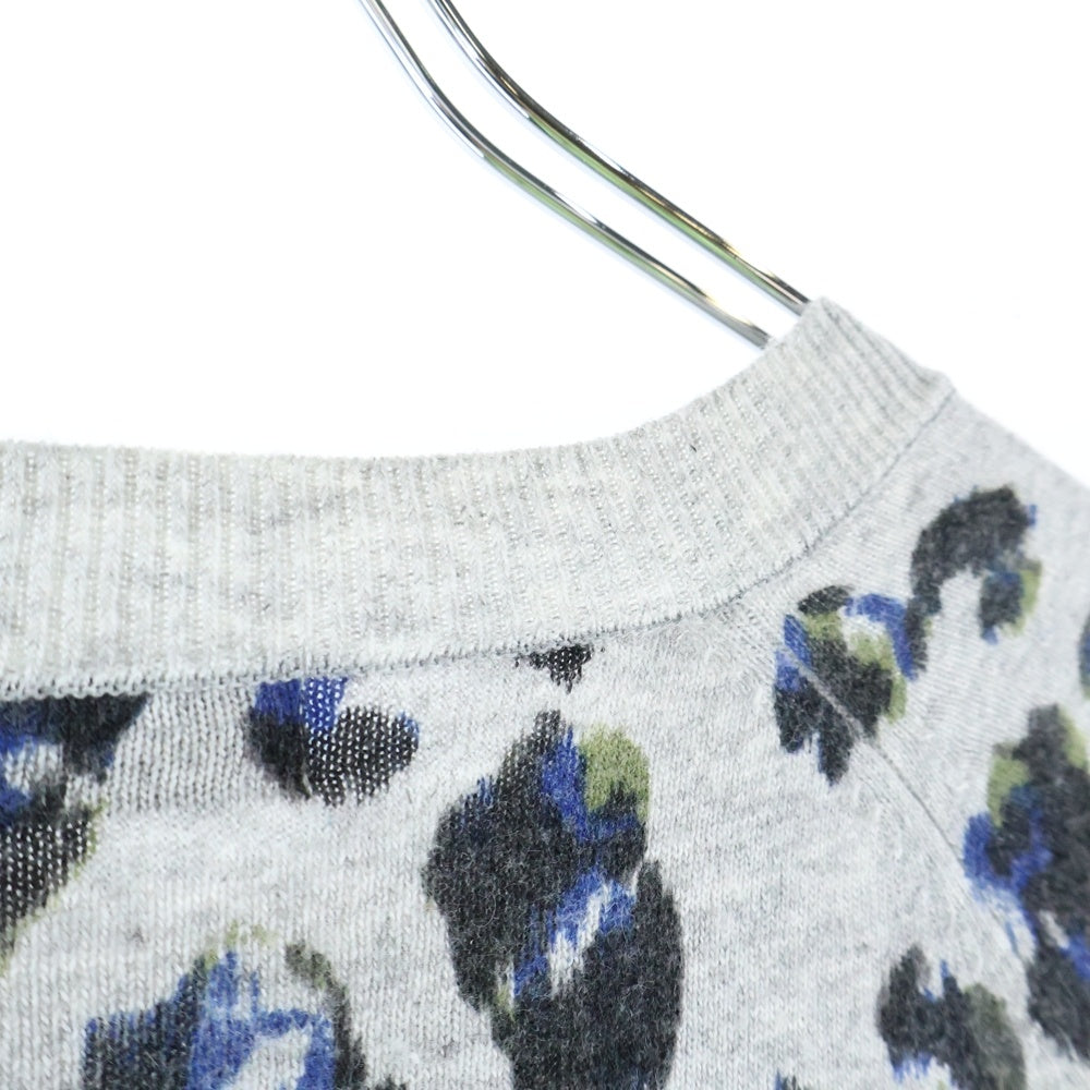 MILAN(ミラン) 38173-20519 ボタニカルモチーフ クルーネック ニットセーター グレー レディース