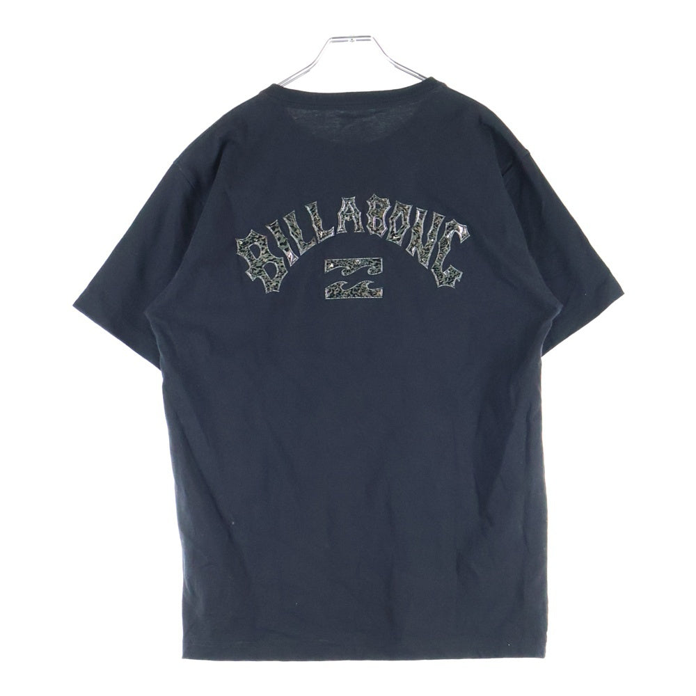 BILLABONG(ビラボン) レオパード柄ロゴ 半袖Tシャツ ブラック BD011Z19