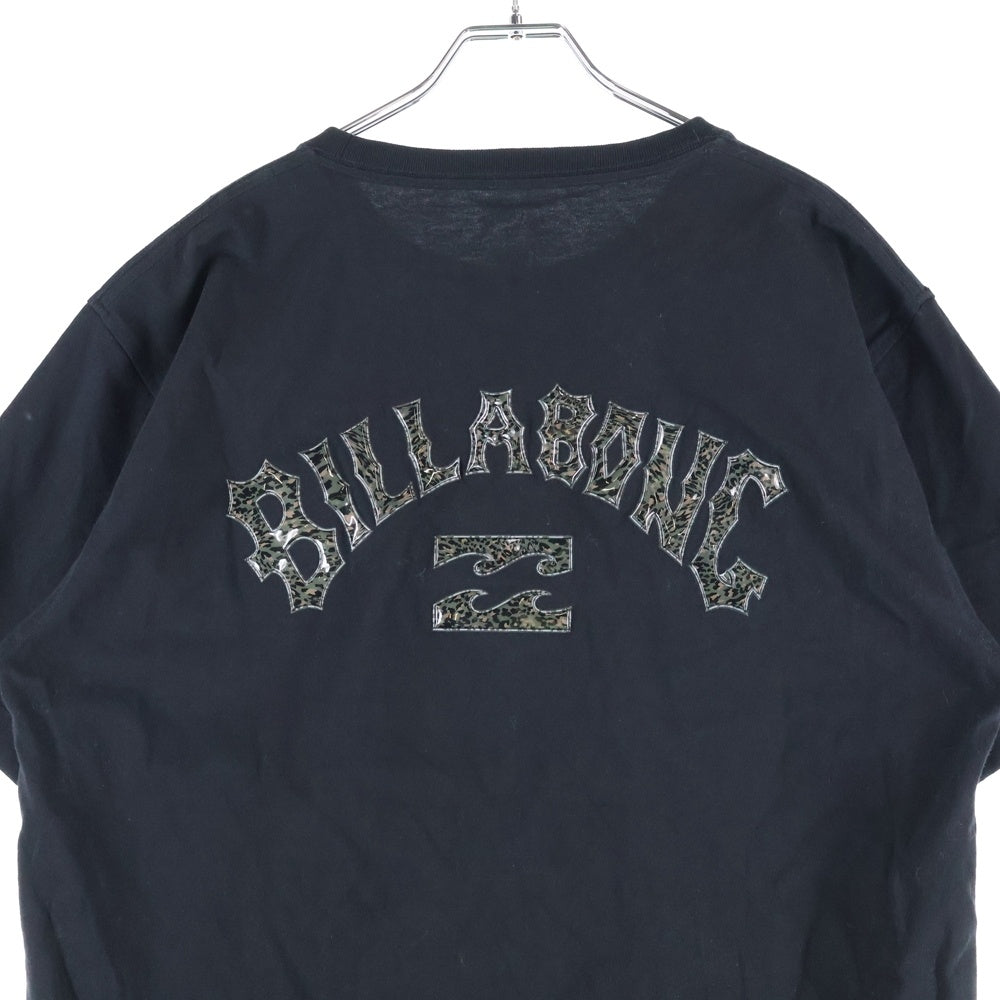 BILLABONG(ビラボン) レオパード柄ロゴ 半袖Tシャツ ブラック BD011Z19