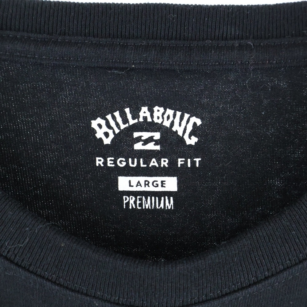 BILLABONG(ビラボン) レオパード柄ロゴ 半袖Tシャツ ブラック BD011Z19
