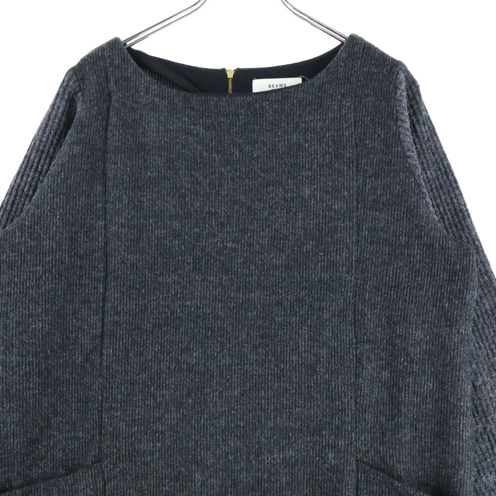 BEAMS HEART(ビームス ハート) 43-26-1288-213 ポリレーヨン ニットワンピース ダークグレー レディース
