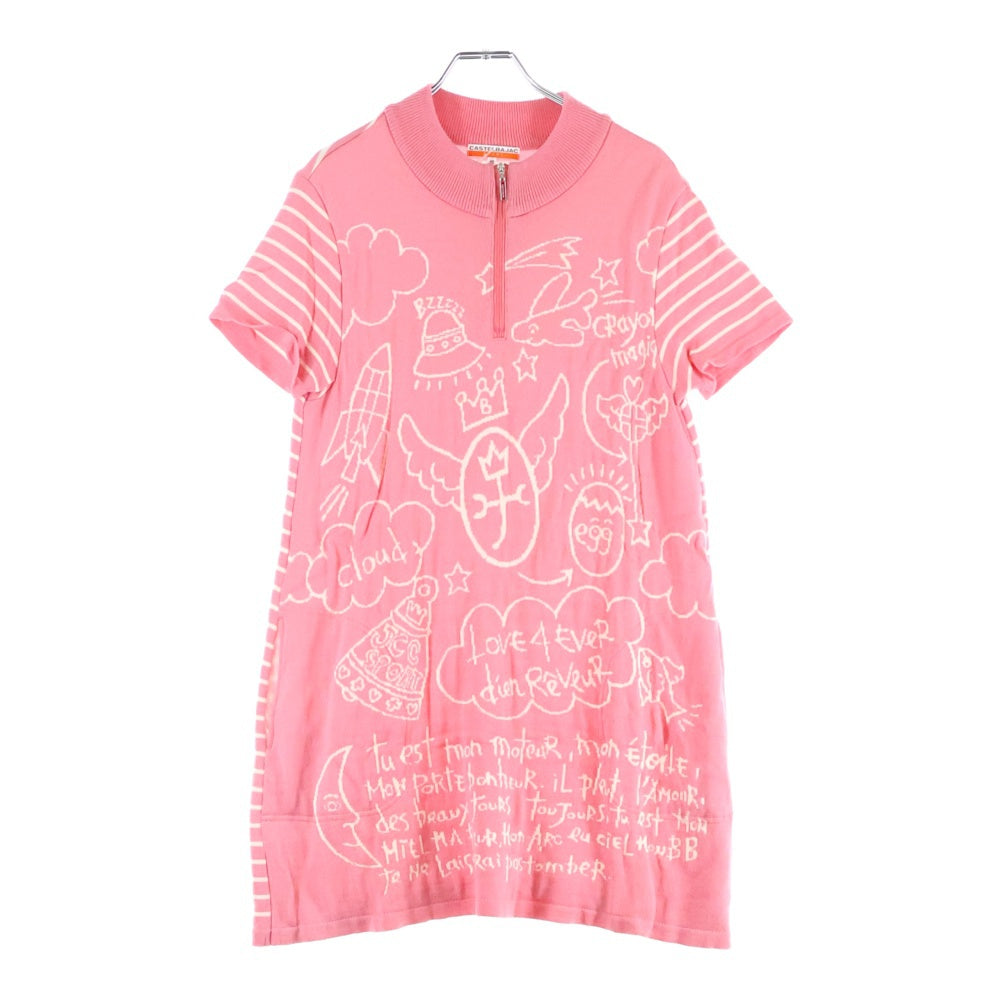 CASTELBAJAC(カステルバジャック) 24480-401 ハーフジップ ニットワンピース ピンク レディース