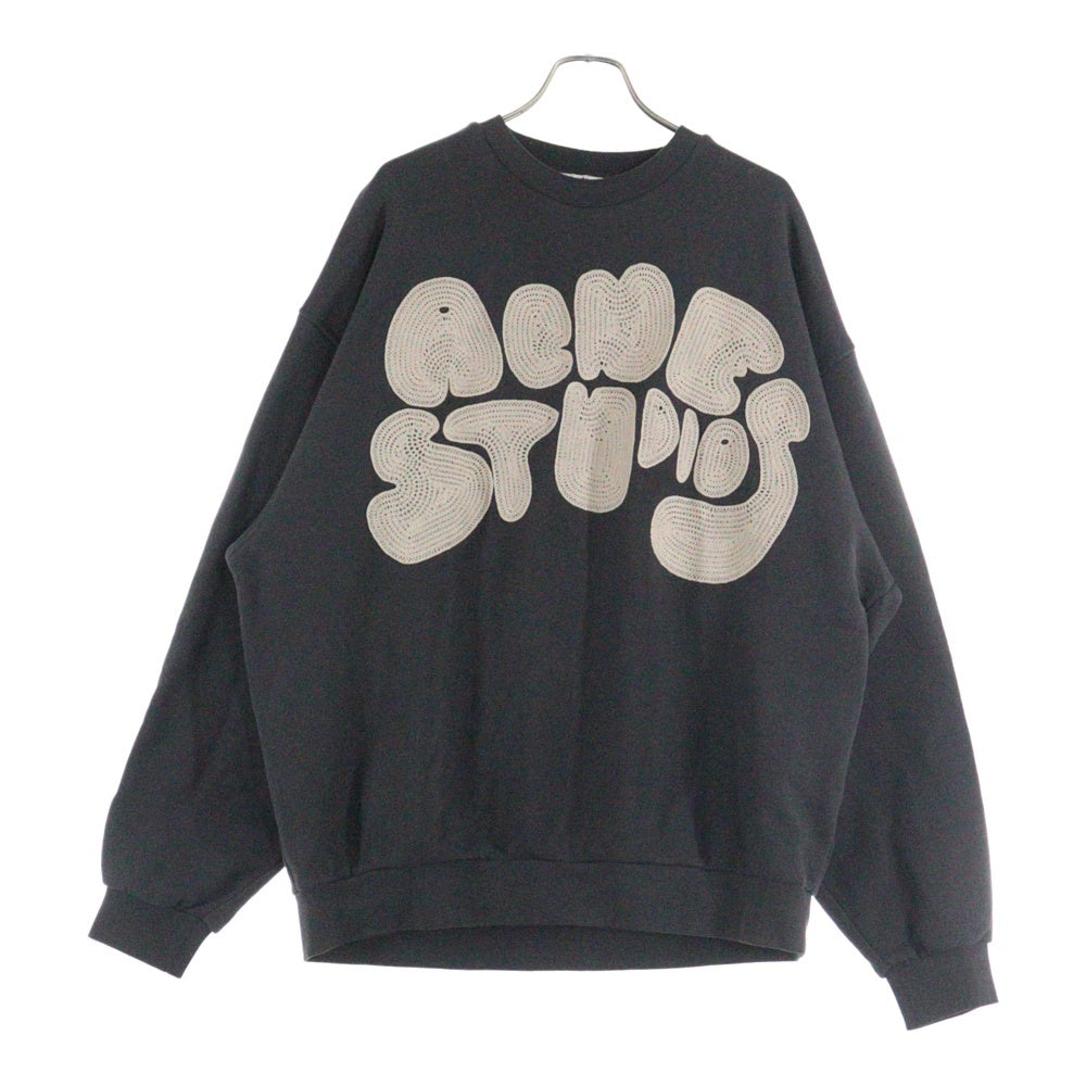 Acne Studios(アクネ ストゥディオズ) BUBBLE LOGO SWEATSHIRT バブル ロゴ クルーネックスウェットトレーナー ブラック FN-MN-SWEA000311