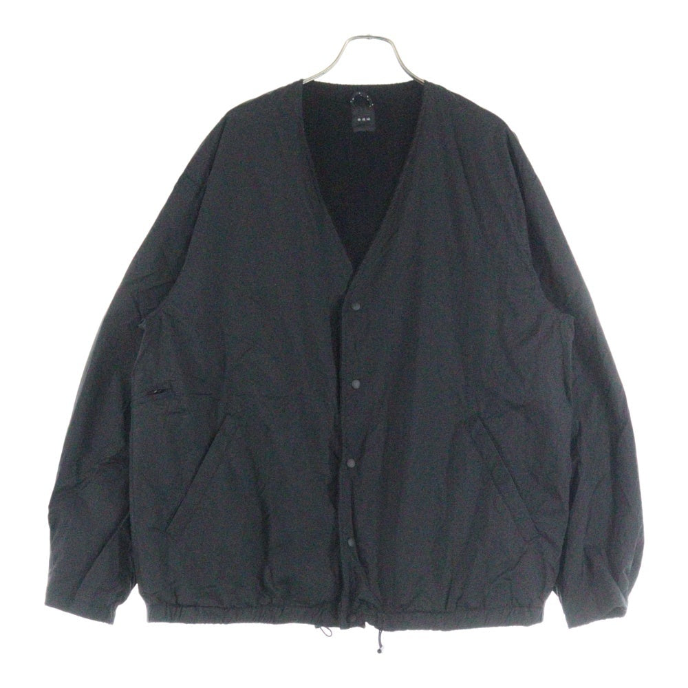 NO BRAND(ノーブランド) 迷迭香 (マンネンロウ) BSHOP別注 オクタ 裏起毛 ナイロンカーディガンジャケット ブラック 24FJK-MEX05BS