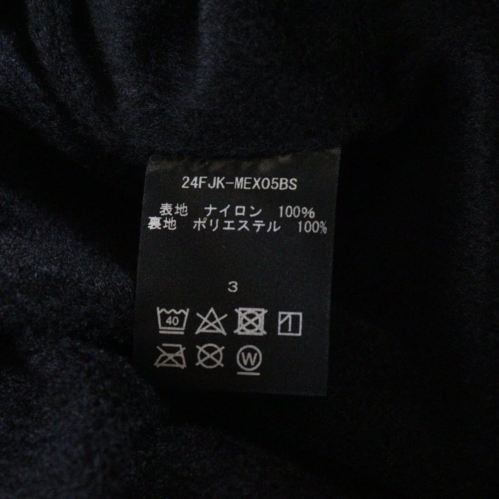 NO BRAND(ノーブランド) 迷迭香 (マンネンロウ) BSHOP別注 オクタ 裏起毛 ナイロンカーディガンジャケット ブラック 24FJK-MEX05BS