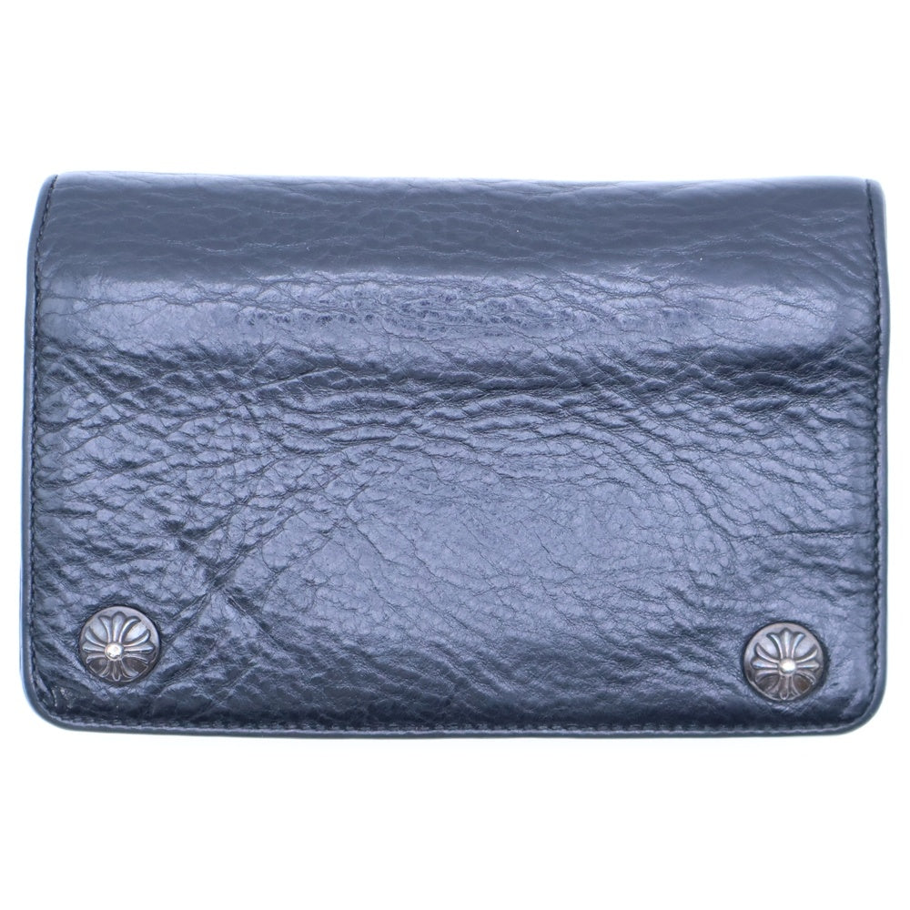 CHROME HEARTS(クロムハーツ) 2ZIP 2ジップ クロスボールボタンレザーウォレット 財布 ブラック BCA363