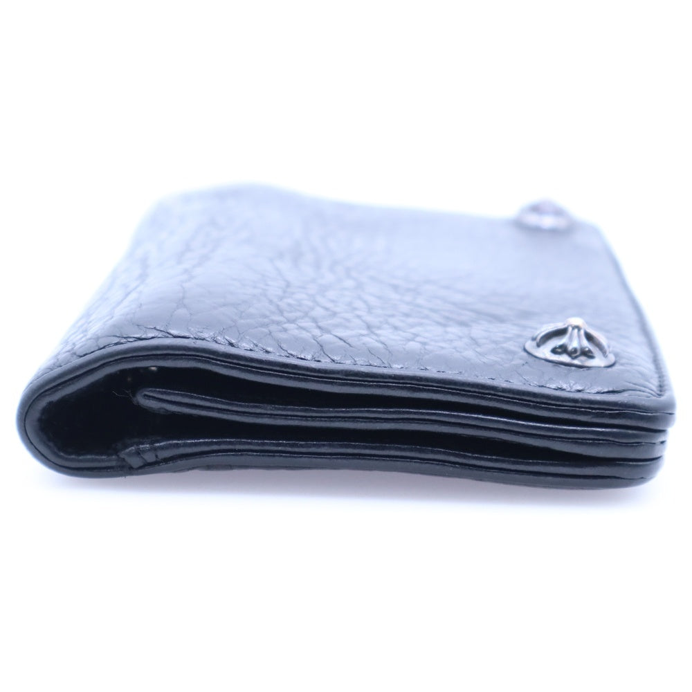 CHROME HEARTS(クロムハーツ) 2ZIP 2ジップ クロスボールボタンレザーウォレット 財布 ブラック BCA363