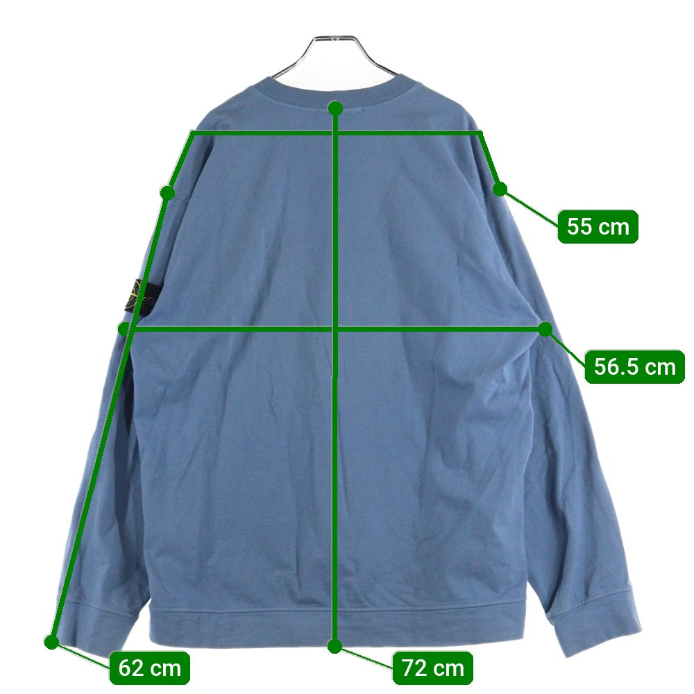 STONE ISLAND(ストーンアイランド) コンパスパッチ クルーネック ロングスリーブカットソー 長袖Tシャツ ブルー 771563750