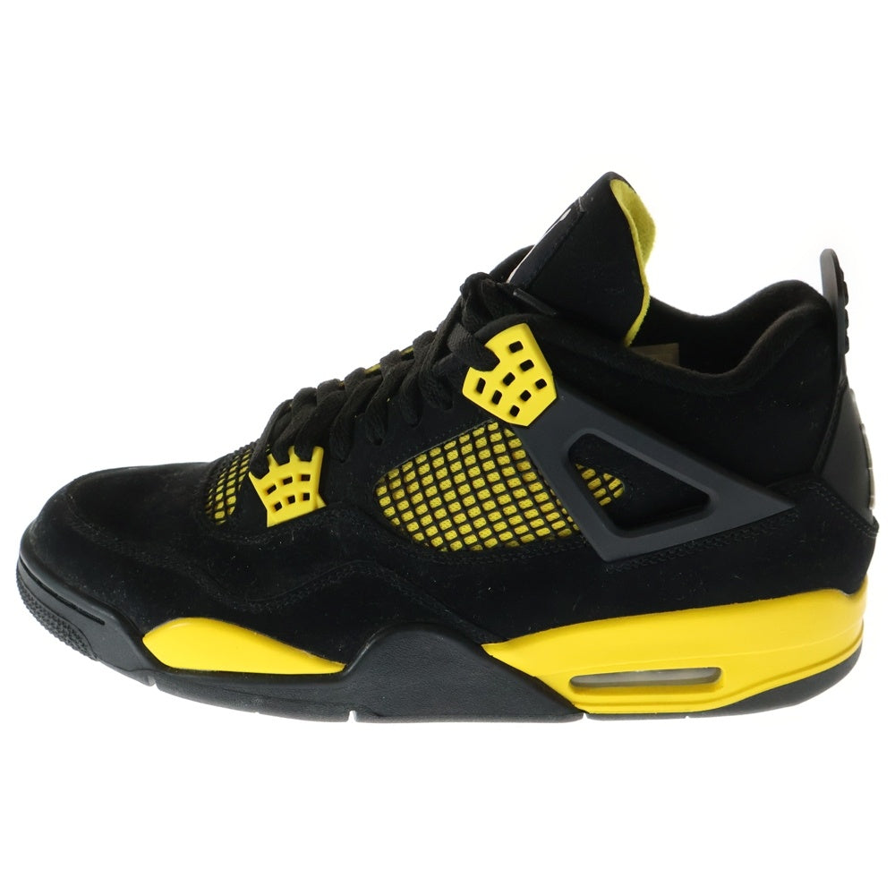 NIKE(ナイキ) AIR JORDAN 4 RETRO THUNDER エア ジョーダン 4 レトロ サンダー ハイカットスニーカー ブラック/イエロー US12.5/30.5cm DH6927-017