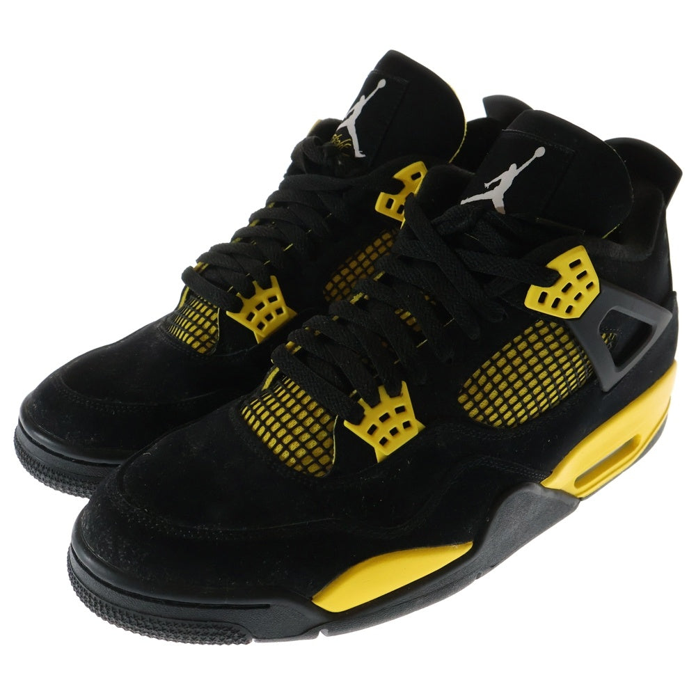 NIKE(ナイキ) AIR JORDAN 4 RETRO THUNDER エア ジョーダン 4 レトロ サンダー ハイカットスニーカー ブラック/イエロー US12.5/30.5cm DH6927-017