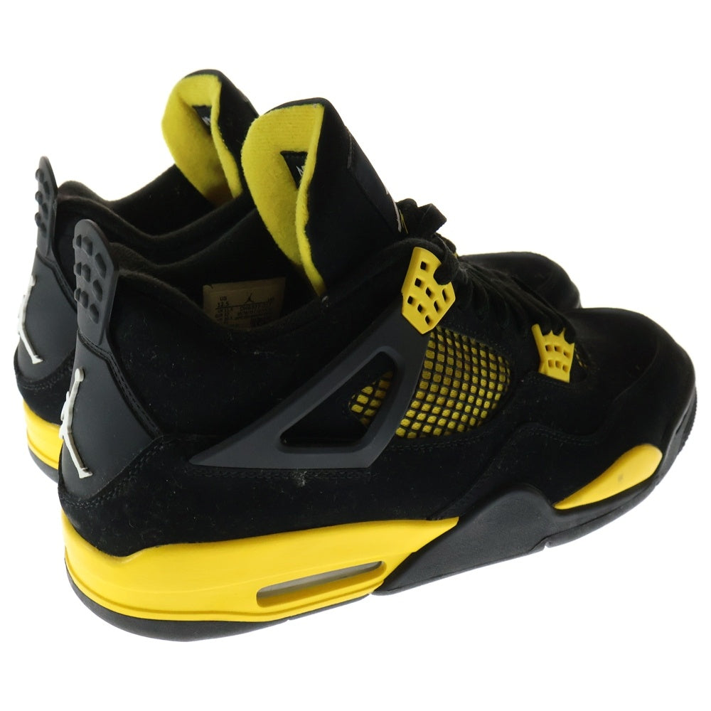 NIKE(ナイキ) AIR JORDAN 4 RETRO THUNDER エア ジョーダン 4 レトロ サンダー ハイカットスニーカー ブラック/イエロー US12.5/30.5cm DH6927-017