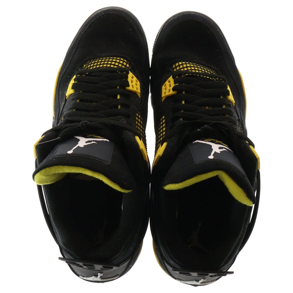 NIKE(ナイキ) AIR JORDAN 4 RETRO THUNDER エア ジョーダン 4 レトロ サンダー ハイカットスニーカー ブラック/イエロー US12.5/30.5cm DH6927-017