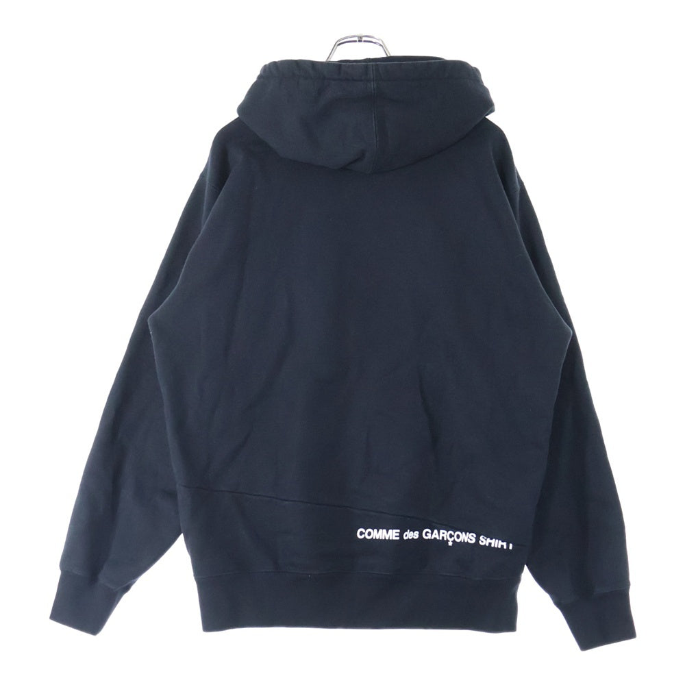 SUPREME(シュプリーム) 18AW ×COMME des GARCONS SHIRT Split Box Logo Hooded Sweatshirt コムデギャルソンシャツ スプリット ボックスロゴプリント スウェット プルオーバーパーカー