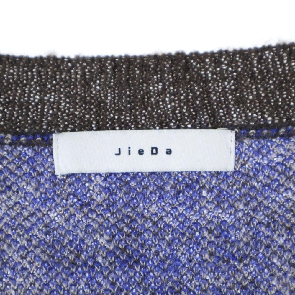 Jieda(ジエダ) 23AW MOHAIR CHECKED CARDIGAN 4B チェック柄 ニット モヘアカーディガン ブルー/ブラウン Jie-23W-KN02