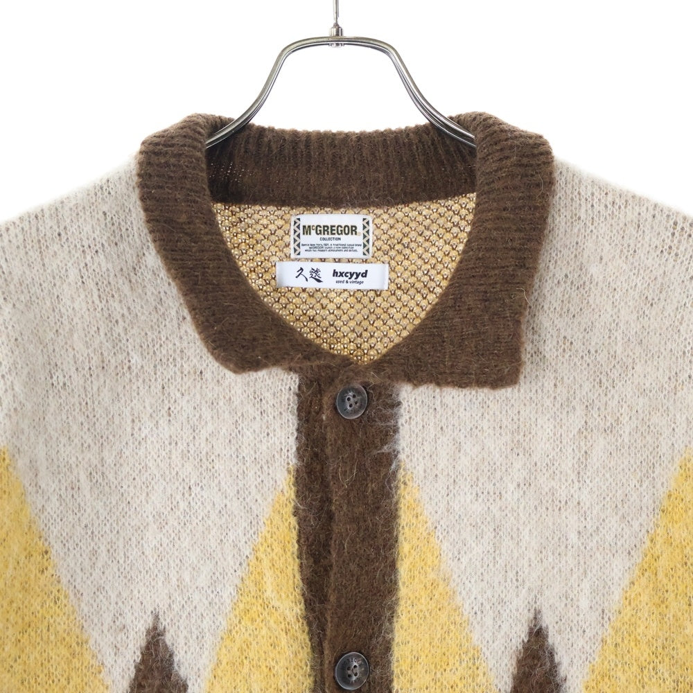 McGREGOR(マクレガー) 23AW ×久遠 ×hxcyyd 5B 襟付き アーガイル柄 ニット カーディガン マルチ