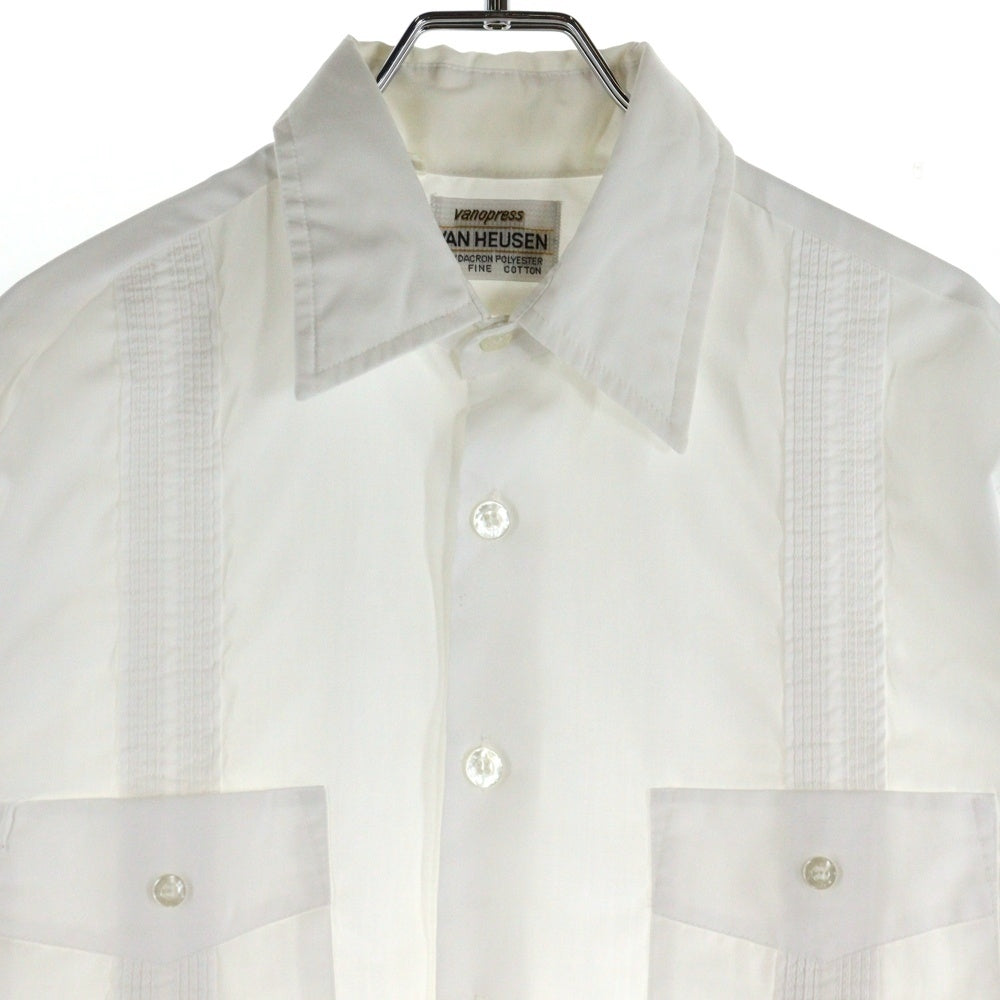 VINTAGE(ヴィンテージ) 70-80S VINTAGE VAN HEUSEN ヴィンテージ ヴァンヒューゼン ポリコットン 長袖 キューバシャツ ホワイト