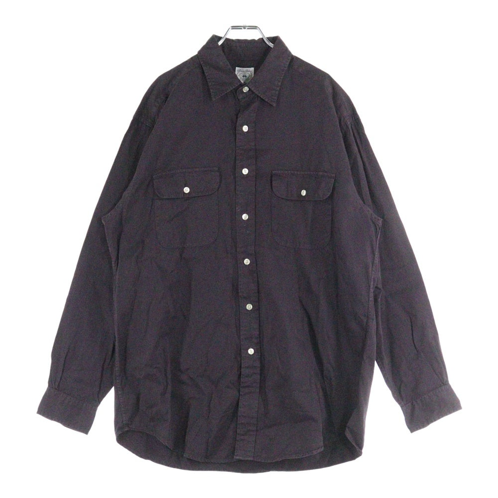 VINTAGE(ヴィンテージ) Brooks Brothers ブルックスブラザーズ マレーシア製 コットン フロントフラップポケット 長袖シャツ パープル