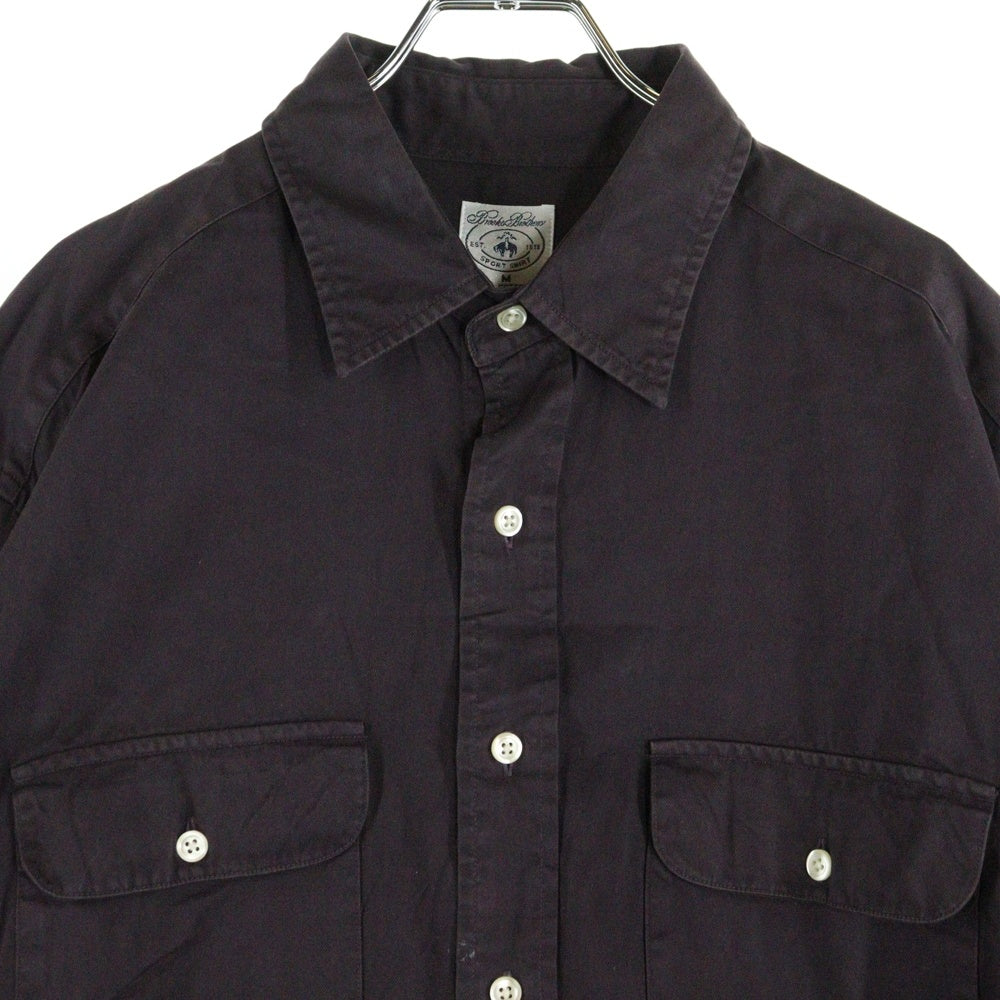 VINTAGE(ヴィンテージ) Brooks Brothers ブルックスブラザーズ マレーシア製 コットン フロントフラップポケット 長袖シャツ パープル