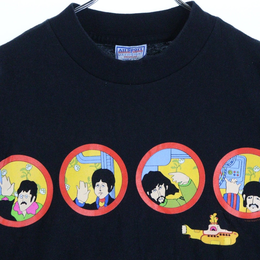 VINTAGE(ヴィンテージ) 90S VINTAGE BEATLES YELLOW SUBMARINE ALLSPORT ヴィンテージ USA製 ビートルズ イエローサブマリン フロントプリント クルーネック 半袖Tシャツ ブラック