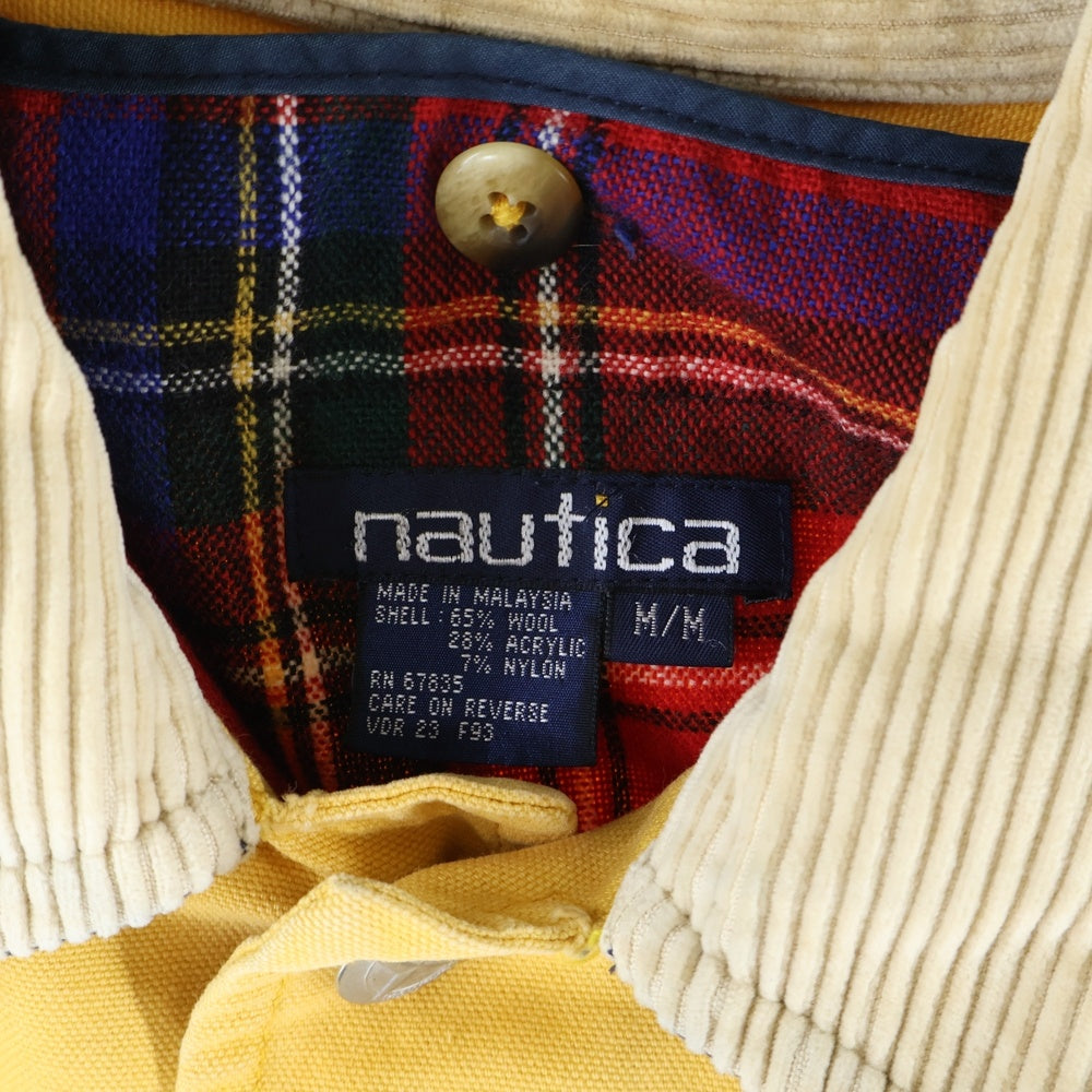 NAUTICA(ノーティカ) マレーシア製 タータンチェックライナー 襟コーデュロイ ハンティングジャケット イエロー