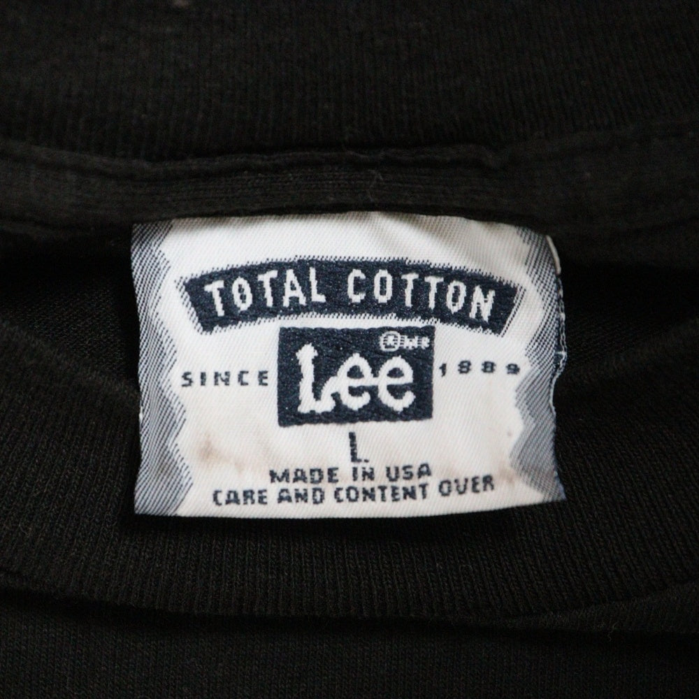 LEE(リー) USA製 両面プリント コットン クルーネック 半袖Tシャツ カットソー ブラック