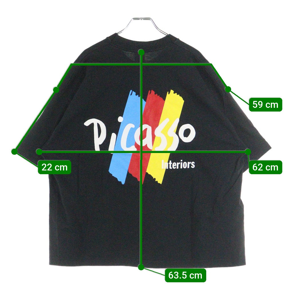 VINTAGE(ヴィンテージ) 90S VINTAGE PICASSO INTERIORS FRUIT OF THE LOOM ヴィンテージ USA製 ピカソ バックアートプリント クルーネック 半袖Tシャツ カットソー ブラック