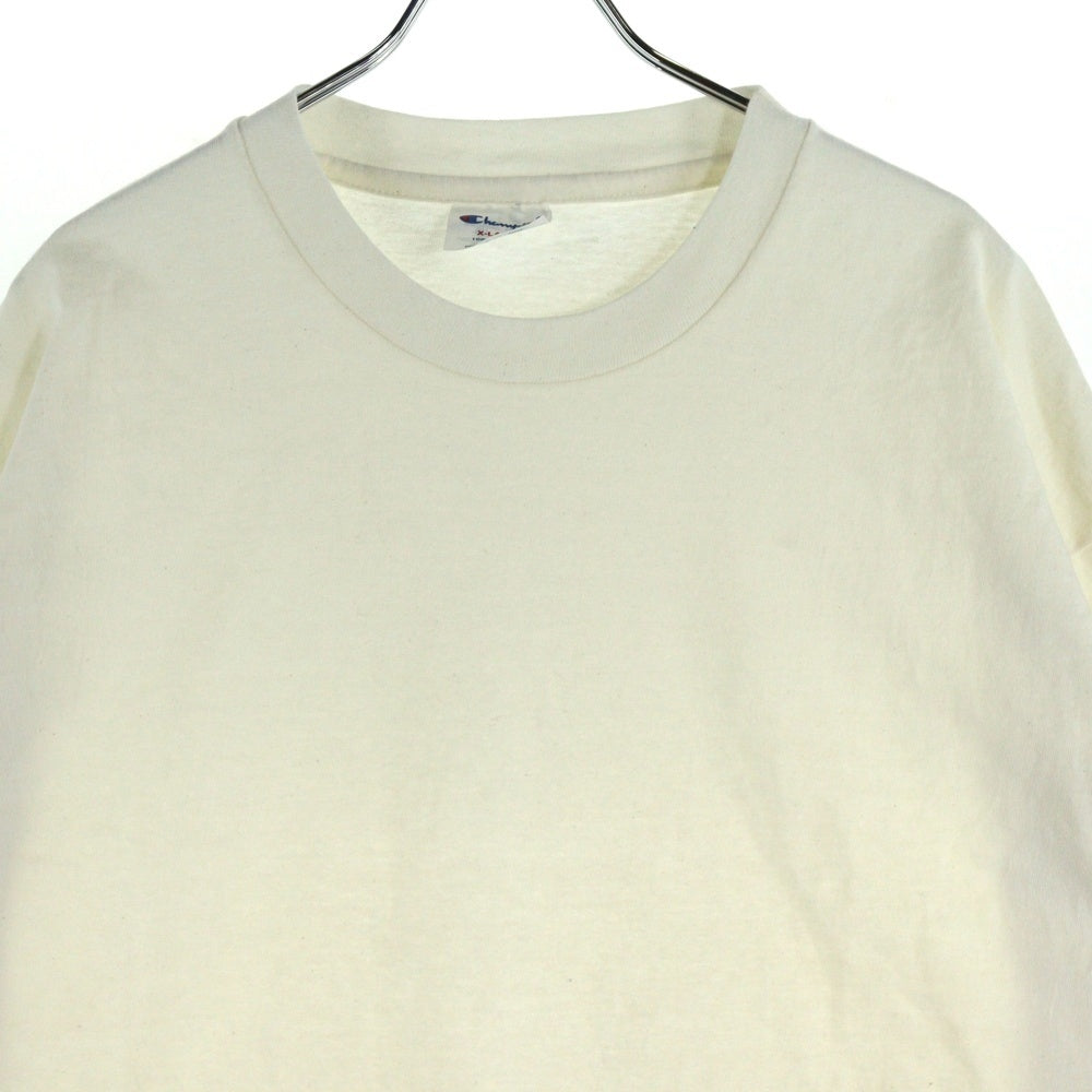 CHAMPION(チャンピオン) 90S VINTAGE ヴィンテージ USA製 裾シングル クルーネック 無地 半袖Tシャツ カットソー ホワイト