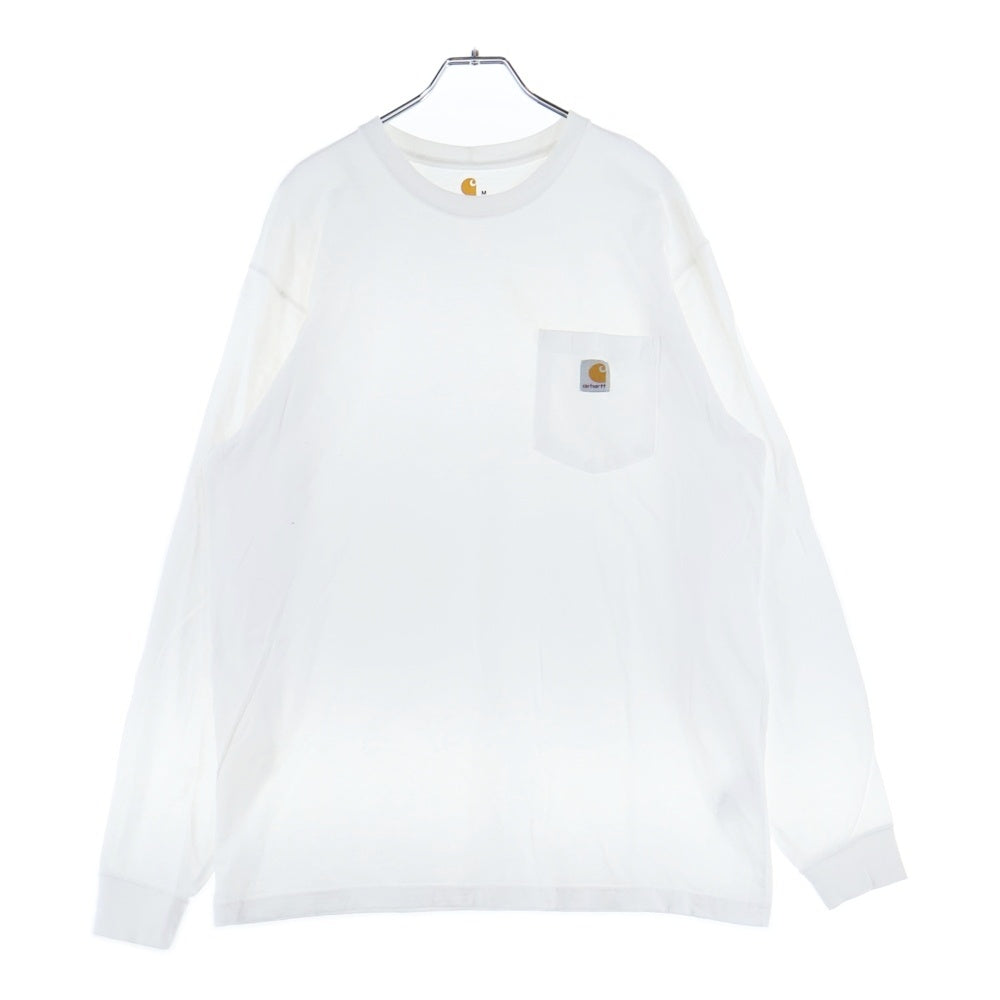 CARHARTT(カーハート) ORIGINAL FIT オリジナルフィット ロゴパッチ クルーネック 長袖Tシャツ カットソー ホワイト K126