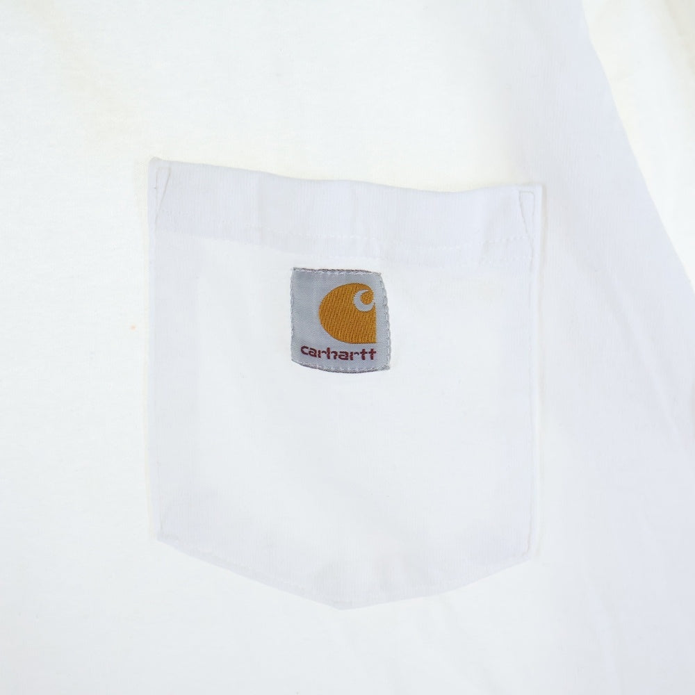 CARHARTT(カーハート) ORIGINAL FIT オリジナルフィット ロゴパッチ クルーネック 長袖Tシャツ カットソー ホワイト K126