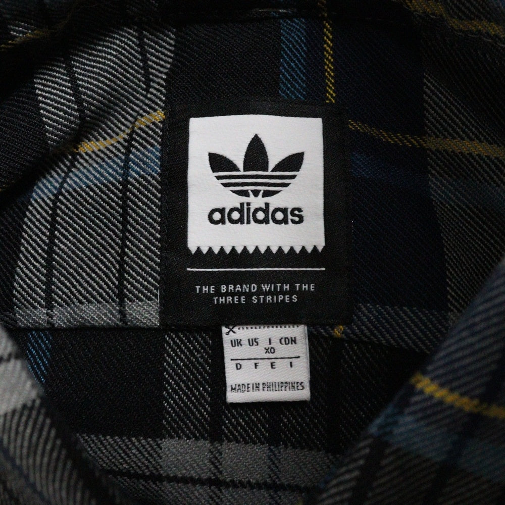 adidas(アディダス) チェック柄 長袖シャツ ロングスリーブ グレー DH3861