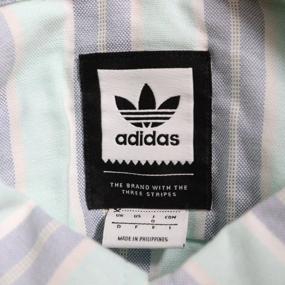 adidas(アディダス) ストライプ柄 長袖シャツ ロングスリーブ ブルー/グリーン DU3923