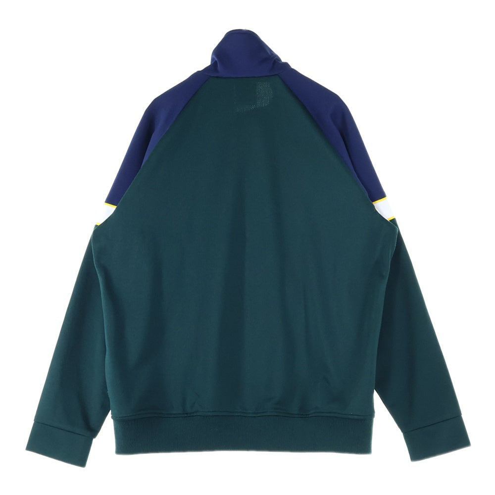 adidas(アディダス) ロゴ刺繍 ジップアップトラックジャケット ジャージ ネイビー/グリーン FM2195