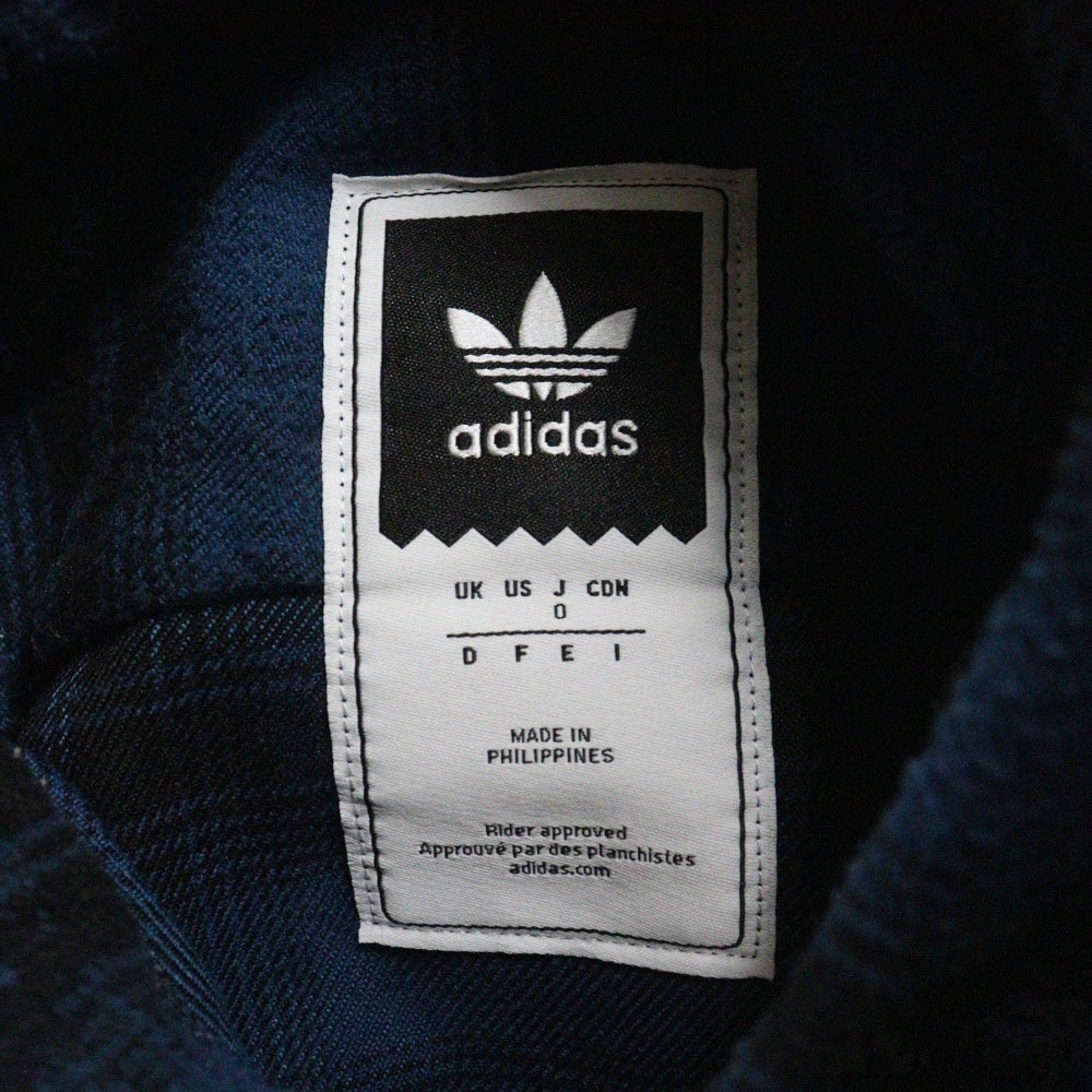 adidas(アディダス) チェック柄 スナップボタン フランネル長袖シャツ ロングスリーブ ブルー/ブラック BR7933