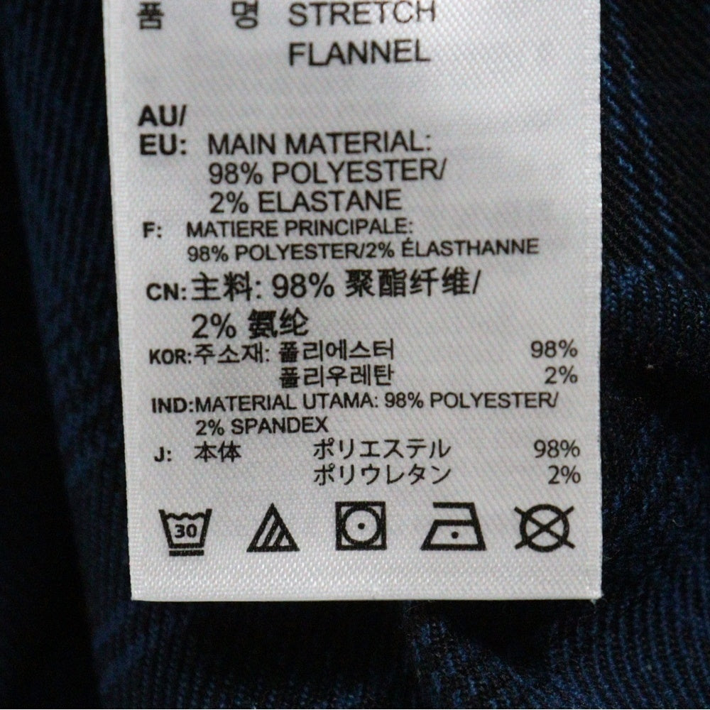 adidas(アディダス) チェック柄 スナップボタン フランネル長袖シャツ ロングスリーブ ブルー/ブラック BR7933