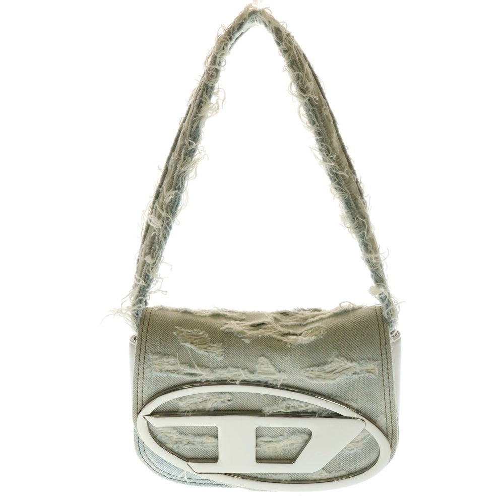 DIESEL(ディーゼル) 1DR Dロゴ ダメージ加工 2Way デニムショルダー ハンドバッグ レディース インディゴ