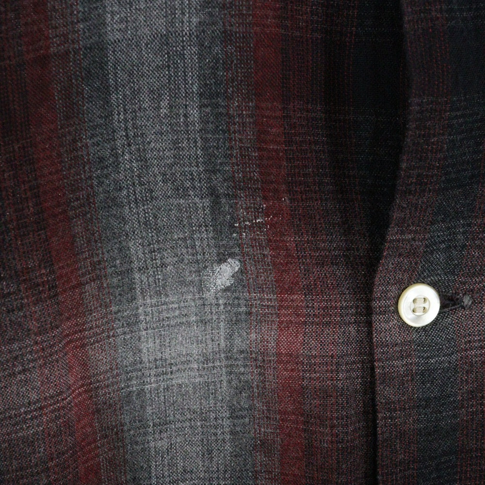 VINTAGE(ヴィンテージ) 50S-60S VINTAGE ARROW アロー レーヨン オンブレチェック 長袖シャツ レッド/グレー