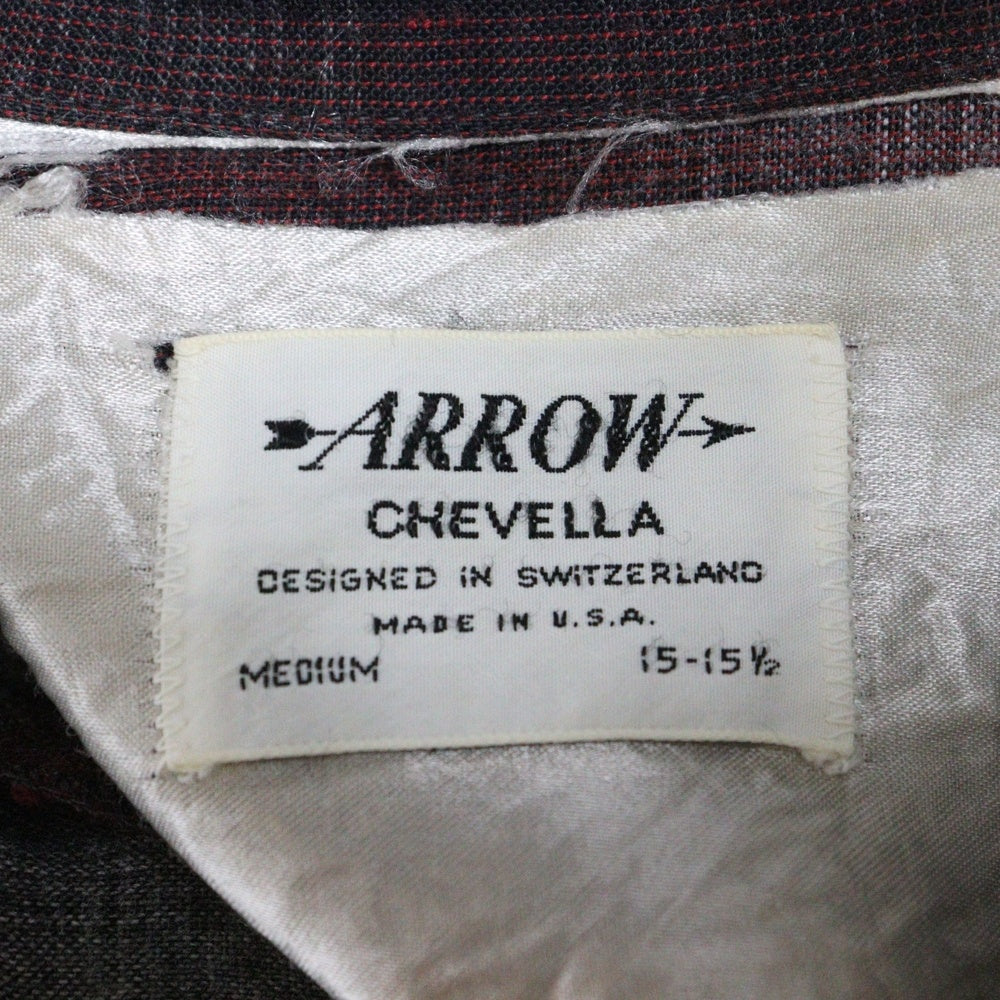 VINTAGE(ヴィンテージ) 50S-60S VINTAGE ARROW アロー レーヨン オンブレチェック 長袖シャツ レッド/グレー