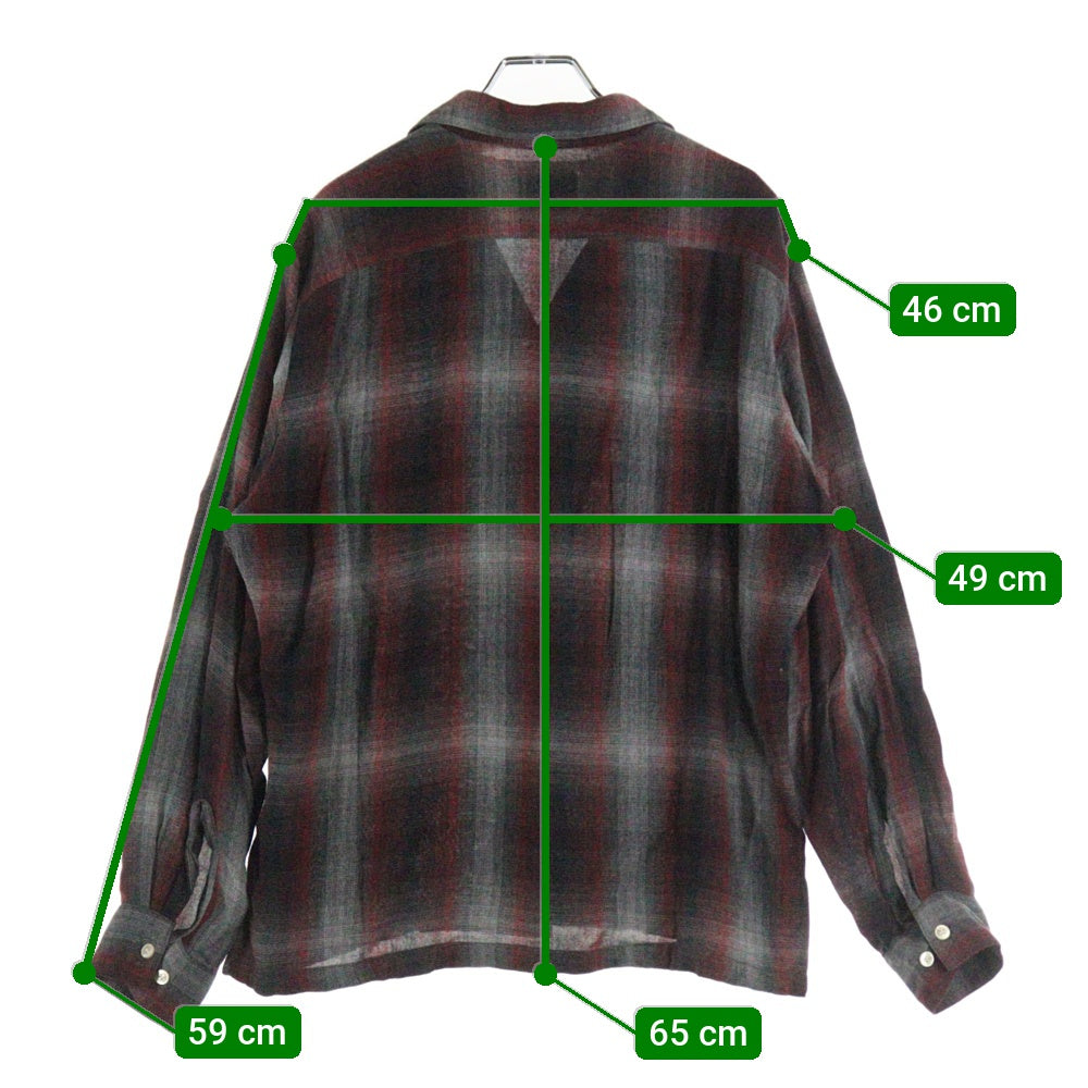 VINTAGE(ヴィンテージ) 50S-60S VINTAGE ARROW アロー レーヨン オンブレチェック 長袖シャツ レッド/グレー