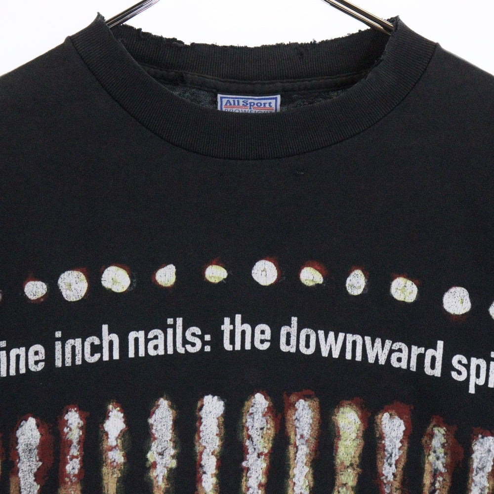 VINTAGE(ヴィンテージ) 90SVINTAGE NINE INCH NAILS THE DOWNWARD SPIRAL ALLSPORT ナインインチネイルズ ダウンワードスパイラル 両面プリント クルーネック 半袖Tシャツ
