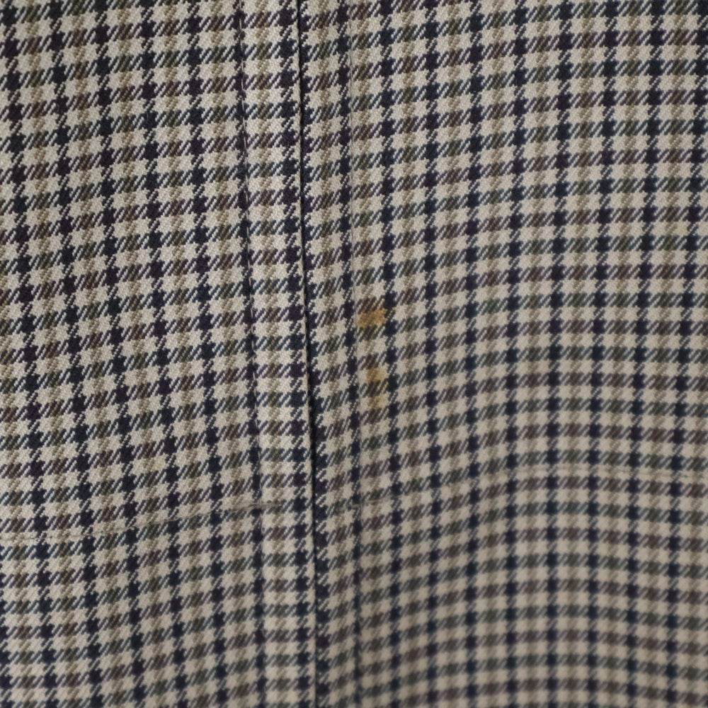 YOAK(ヨーク) 19AW CUT-OFF JACKET カットオフ フルジップ チェックジャケット ブラウン YK19AW0054B